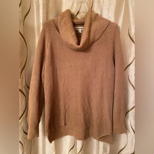 Michael Kors tan knit cowl neck sweater, size medium